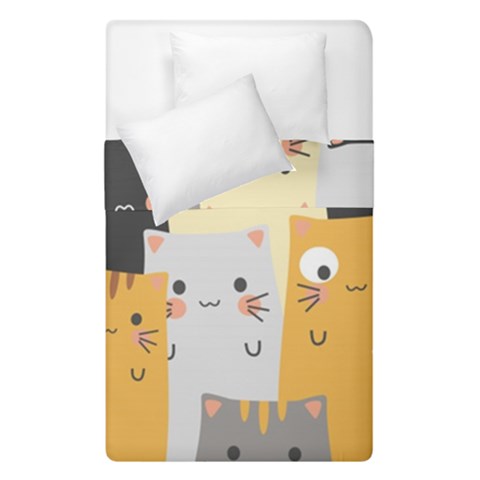 Seamless Pattern Cute Cat Cartoons Duvet Cover Double Side (Single Size) from ArtsNow.com