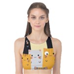 Seamless Pattern Cute Cat Cartoons Tank Bikini Top
