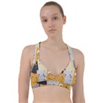 Seamless Pattern Cute Cat Cartoons Sweetheart Sports Bra
