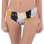 Seamless Pattern Cute Cat Cartoons Reversible Classic Bikini Bottoms