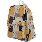 Seamless Pattern Cute Cat Cartoons Top Flap Backpack