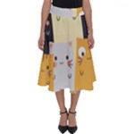 Seamless Pattern Cute Cat Cartoons Perfect Length Midi Skirt