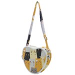 Seamless Pattern Cute Cat Cartoons Heart Shoulder Bag