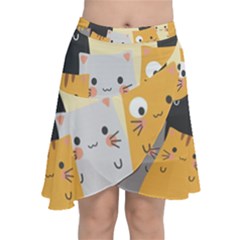 Chiffon Wrap Front Skirt 