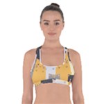Seamless Pattern Cute Cat Cartoons Cross Back Sports Bra