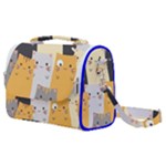 Seamless Pattern Cute Cat Cartoons Satchel Shoulder Bag