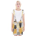 Seamless Pattern Cute Cat Cartoons Braces Suspender Skirt