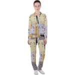 Seamless Pattern Cute Cat Cartoons Casual Jacket and Pants Set
