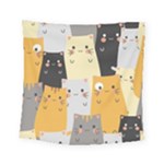 Seamless Pattern Cute Cat Cartoons Square Tapestry (Small)
