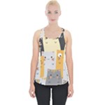 Seamless Pattern Cute Cat Cartoons Piece Up Tank Top