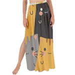 Seamless Pattern Cute Cat Cartoons Maxi Chiffon Tie-Up Sarong