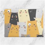 Seamless Pattern Cute Cat Cartoons Canvas Cosmetic Bag (XXL)