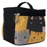 Seamless Pattern Cute Cat Cartoons Make Up Travel Bag (Small)