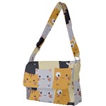 Seamless Pattern Cute Cat Cartoons Full Print Messenger Bag (S)