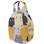 Seamless Pattern Cute Cat Cartoons Travel Backpack