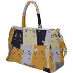 Seamless Pattern Cute Cat Cartoons Duffel Travel Bag