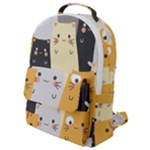 Seamless Pattern Cute Cat Cartoons Flap Pocket Backpack (Small)