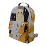 Seamless Pattern Cute Cat Cartoons Flap Pocket Backpack (Large)