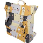 Seamless Pattern Cute Cat Cartoons Buckle Up Backpack