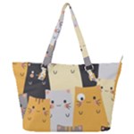 Seamless Pattern Cute Cat Cartoons Full Print Shoulder Bag