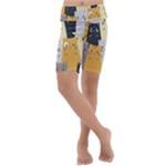 Seamless Pattern Cute Cat Cartoons Kids  Lightweight Velour Cropped Yoga Leggings