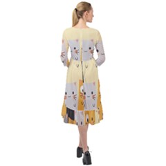 Ruffle End Midi Chiffon Dress 