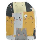 Seamless Pattern Cute Cat Cartoons Drawstring Pouch (3XL)