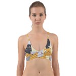 Seamless Pattern Cute Cat Cartoons Wrap Around Bikini Top