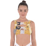 Seamless Pattern Cute Cat Cartoons Bandaged Up Bikini Top