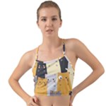 Seamless Pattern Cute Cat Cartoons Mini Tank Bikini Top