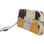 Seamless Pattern Cute Cat Cartoons Wristlet Pouch Bag (Small)