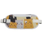 Seamless Pattern Cute Cat Cartoons Rounded Waist Pouch