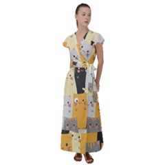 Flutter Sleeve Maxi Dress 