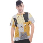 Seamless Pattern Cute Cat Cartoons Men s Sport Top