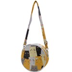 Seamless Pattern Cute Cat Cartoons Crossbody Circle Bag