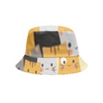 Seamless Pattern Cute Cat Cartoons Inside Out Bucket Hat (Kids)