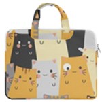 Seamless Pattern Cute Cat Cartoons MacBook Pro 13  Double Pocket Laptop Bag