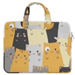 Seamless Pattern Cute Cat Cartoons MacBook Pro 16  Double Pocket Laptop Bag 