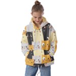 Seamless Pattern Cute Cat Cartoons Kids  Oversized Hoodie