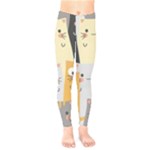 Seamless Pattern Cute Cat Cartoons Kids  Classic Winter Leggings