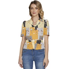 Puffed Short Sleeve Button Up Jacket 