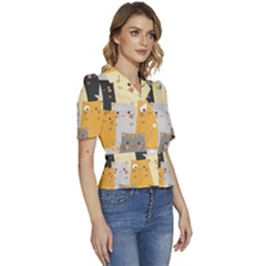 Puffed Short Sleeve Button Up Jacket 