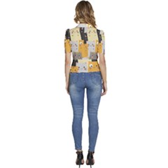 Puffed Short Sleeve Button Up Jacket 