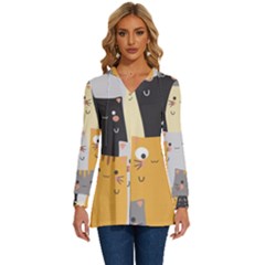 Long Sleeve Drawstring Hooded Top 