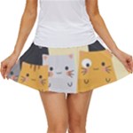 Seamless Pattern Cute Cat Cartoons Women s Skort