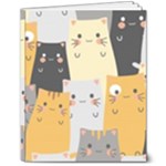 Seamless Pattern Cute Cat Cartoons 8  x 10  Hardcover Notebook