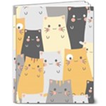 Seamless Pattern Cute Cat Cartoons 8  x 10  Softcover Notebook
