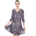 Han Solo In Carbonite Quarter Sleeve Front Wrap Dress