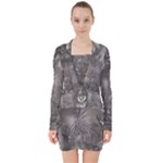 Han Solo In Carbonite V-neck Bodycon Long Sleeve Dress