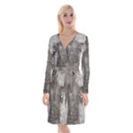 Han Solo In Carbonite Long Sleeve Velvet Front Wrap Dress